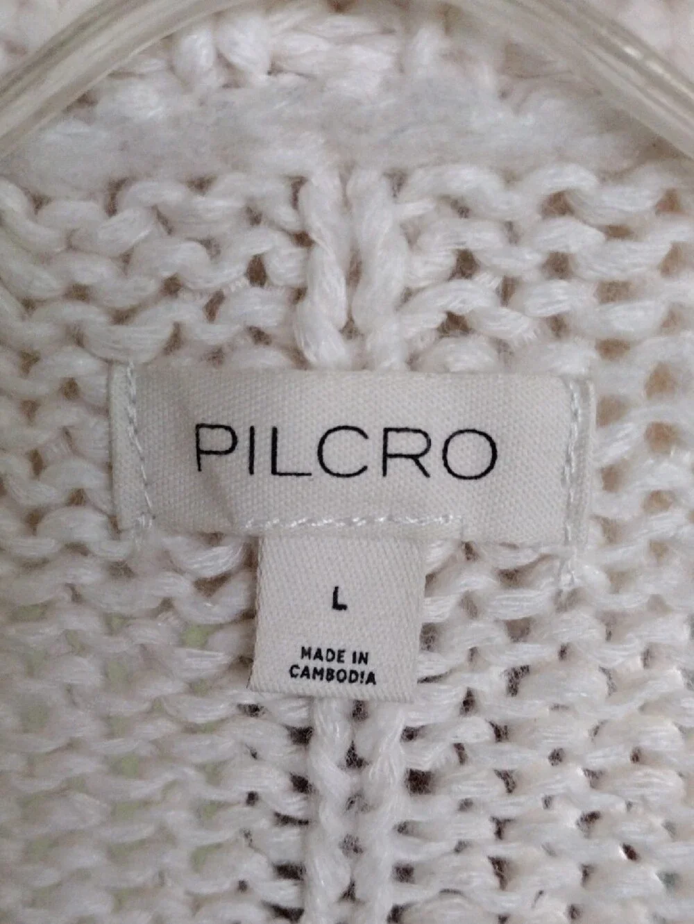 Anthropologie Pilcro Two-Tone Cable Knit Cardigan Sweater- Navy and Cream